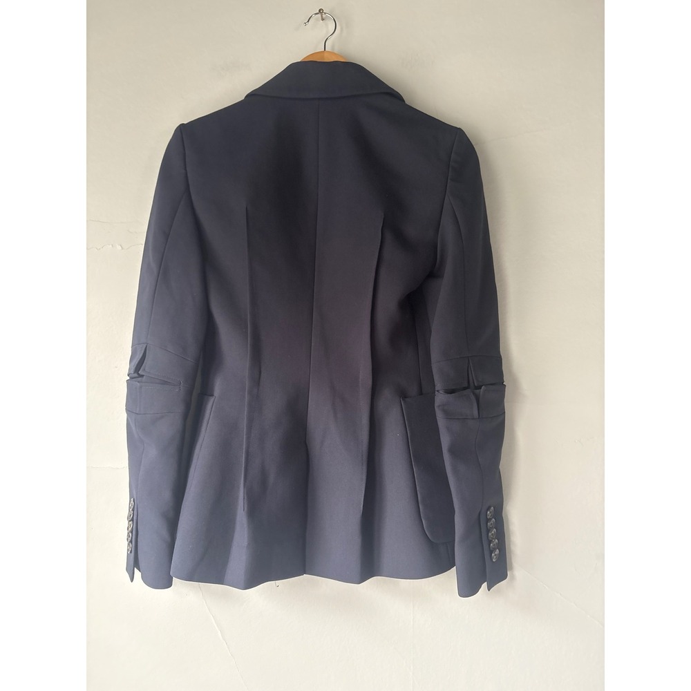 Marina Moscone Patch Pocket Blazer Blue Gabardine Size 4 - Picture 10 of 16